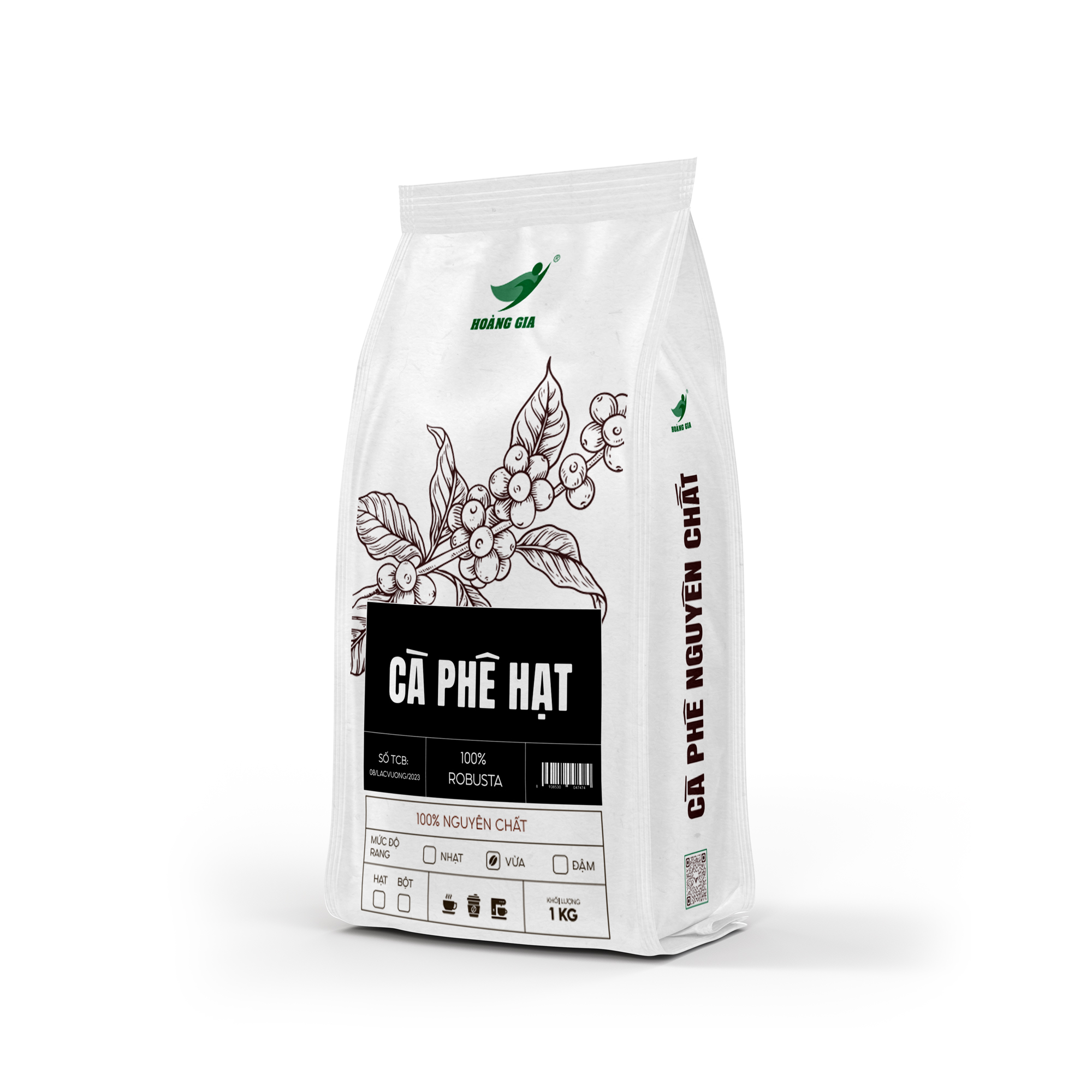 Cà phê Hoàng Gia 100% Robusta Hạt 1kg