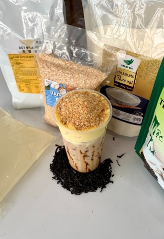 Công thức pha chế trà sữa kem trứng dừa nướng