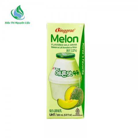 Sữa Tiệt Trùng Hương Dưa Lưới Binggrae Lốc 6 Hộp 200ml